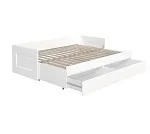 БРИМНЭС / СИРИУС Кровать двуспальная раздвижная ИКЕА / IKEA шириной 80(160) см, белый | изображение 2