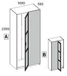 Шкаф угловой ПАКС (PAX) 100/56, белый/орех элия светлый | изображение 2