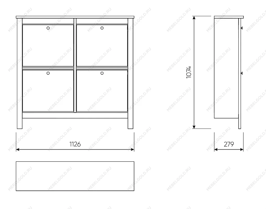 САГА тумба для обуви 113х108 серая/ясень | изображение 1