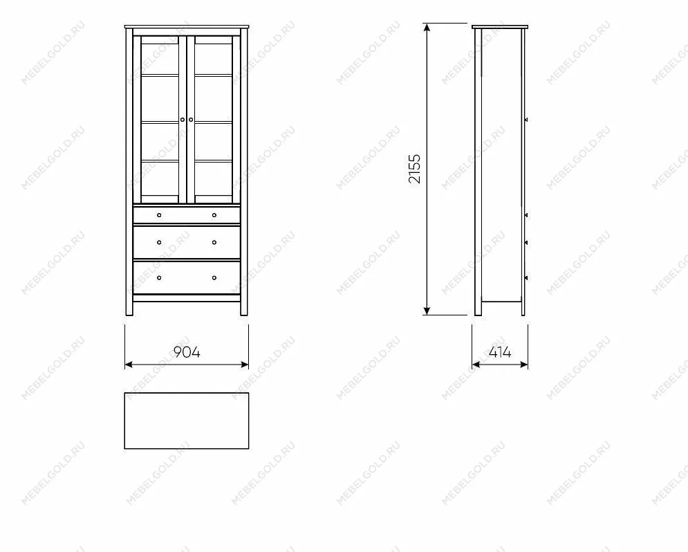 Шкаф с витриной Сага, 90х41х215 см, серый/ясень | изображение 16