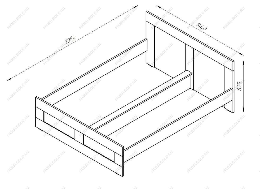 Кровать двуспальная Сириус, 140х200 см, дуб сонома | изображение 5