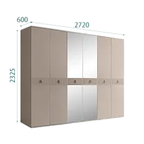 Шкаф 6-ти дверный с зеркалом Римини СОЛО (Мокка/Серебро) РМШ1/6(s)
