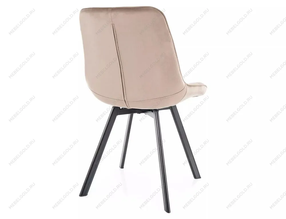 Стул кухонный Signal MONTI Velvet Bluvel 40 поворотный (темно-бежевый/черный) | изображение 1