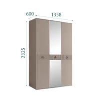 Шкаф 3-х дверный с зеркалом Римини СОЛО (Мокка/Серебро) РМШ1/3(s)