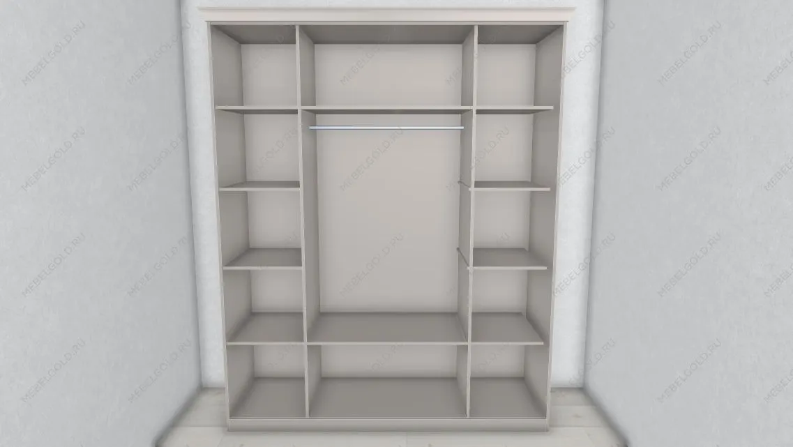 Шкаф Мишель Лайт 4-дверный с зеркалом серый | изображение 2