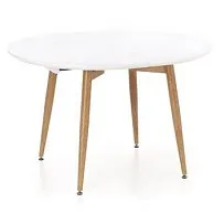 Стол обеденный Halmar CALIBER раскладной (белый матовый/дуб сан ремо)