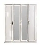 Шкаф Натали 4-дверный (1+2+1) с зеркалом белый глянец | изображение 1