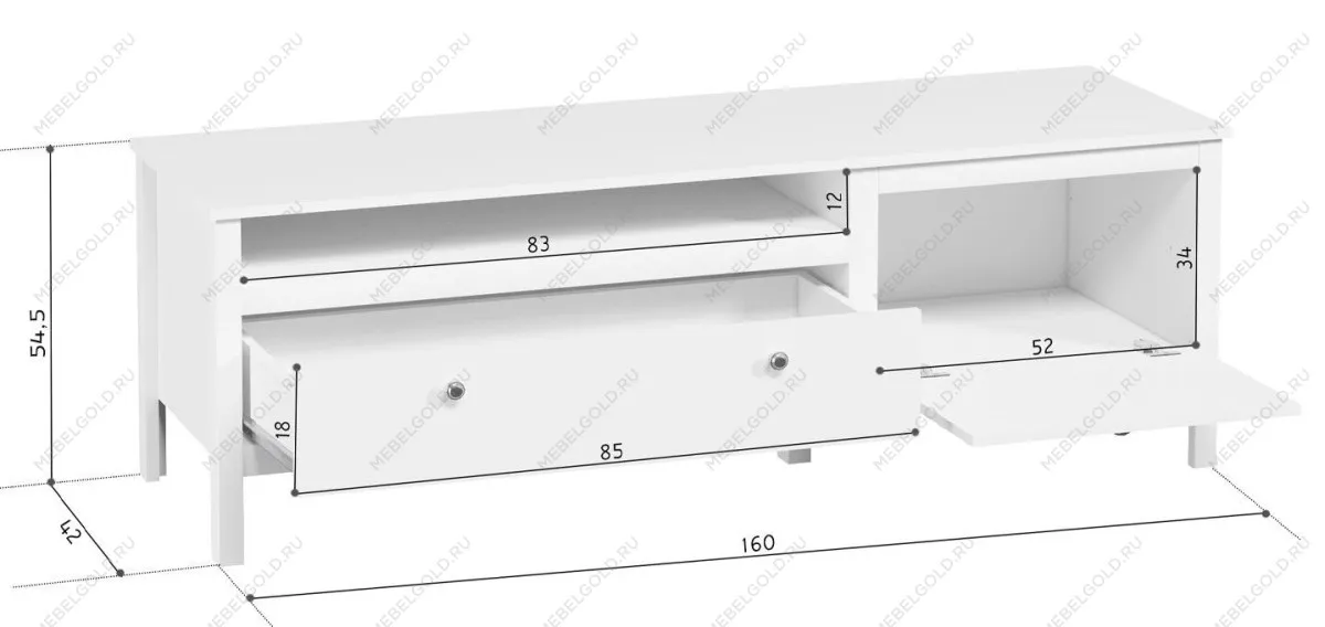 м. Марьина Роща - Тумба Ева (Хельга) RTV1D1S белый | изображение 3