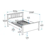 САГА кровать двойная 140х200 белая/ясень | изображение 1