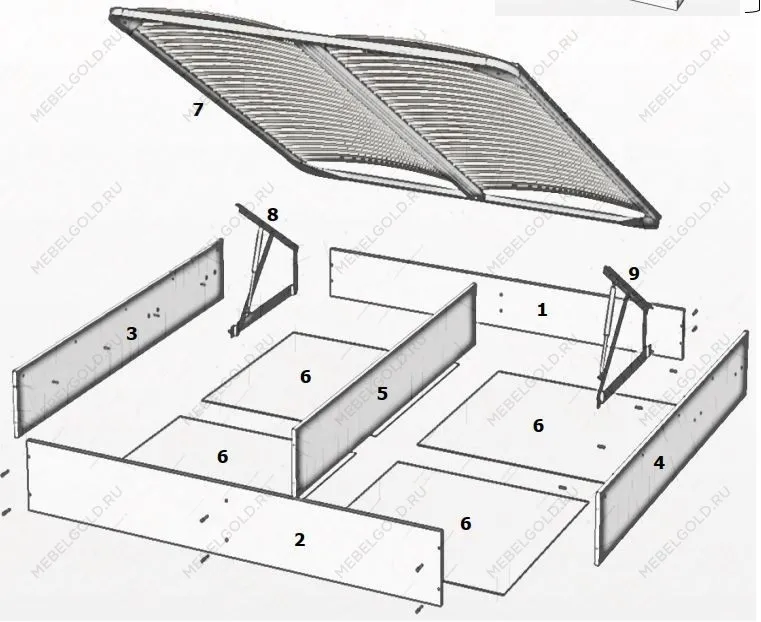 Ящик с подъемным механизмом Патрисия 160x200 см караваджо