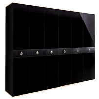 Шкаф 6-ти дверный Римини СОЛО (Черный/Серебро) РМШ2/6(s)