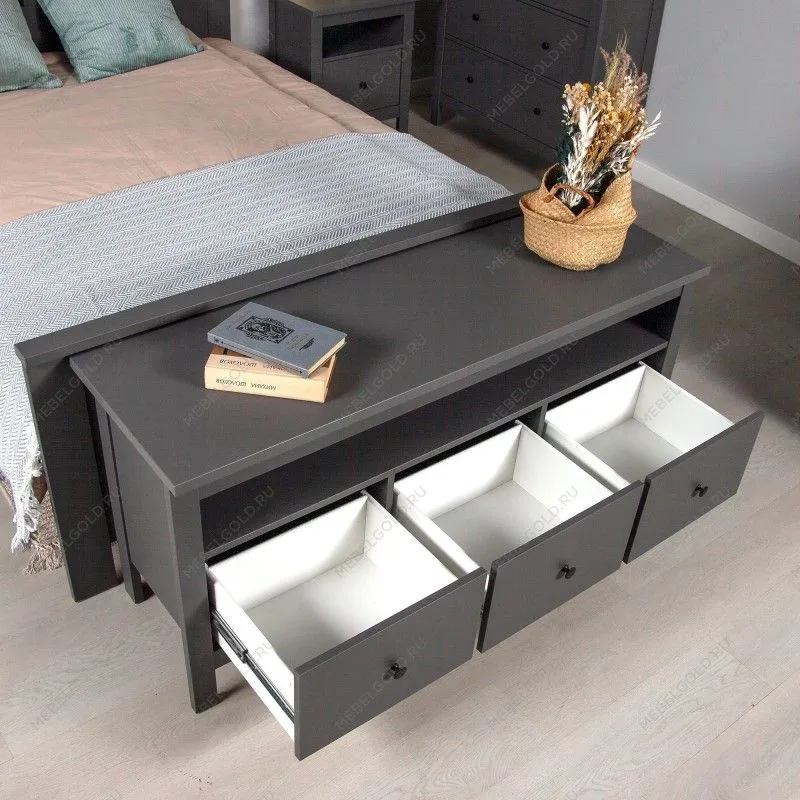 Тумба ТВ Сага, 3 ящика, 131х42х63 см, серая | изображение 2