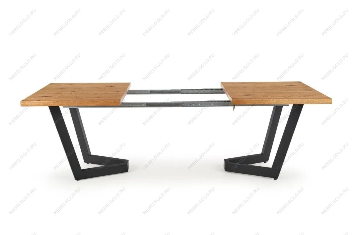 Стол обеденный Halmar MASSIVE раскладной (дуб светлый/черный) | изображение 4