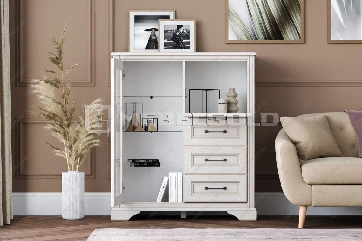 Тумба Стилиус KOM1W1B3S с подсветкой (Лиственница сибирская) | изображение 3