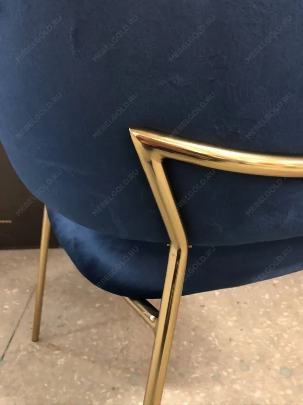 м. Марьина Роща - Стул Пиза темно-синий бархат ножки матовое золото | изображение 3