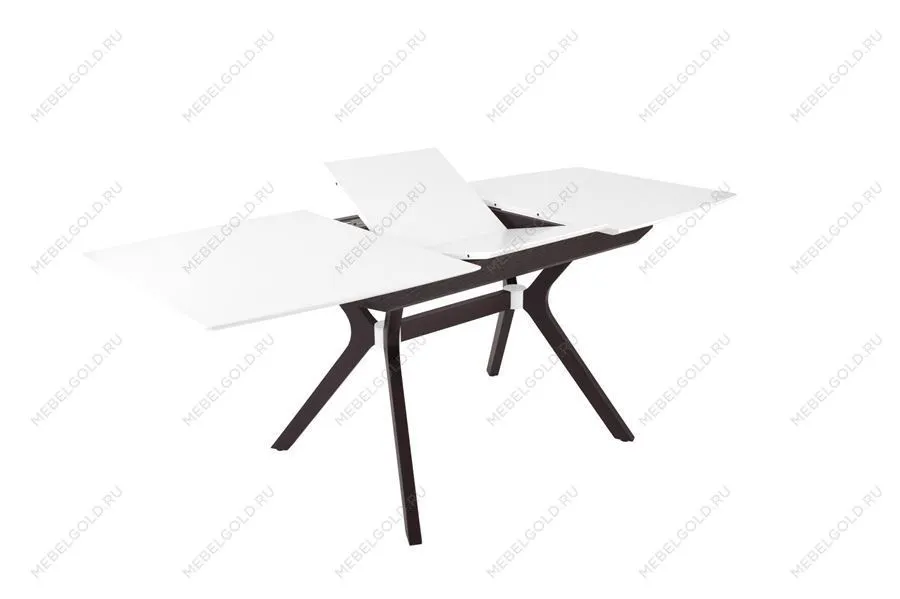 Стол Пекин (1400*820+400/цвет столешницы Белый/цвет ножек Венге) | изображение 2