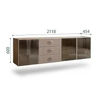 Комод 2.1м Bogemia Woodline Fly Fi (Мокка) (Novabuk/Хром) БМКМ-5[5]