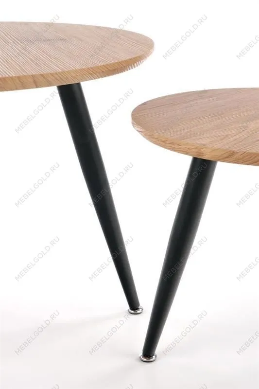 Комплект Halmar MENTONA 2, 2 стола журнальных (дуб золотой/черный) | изображение 3