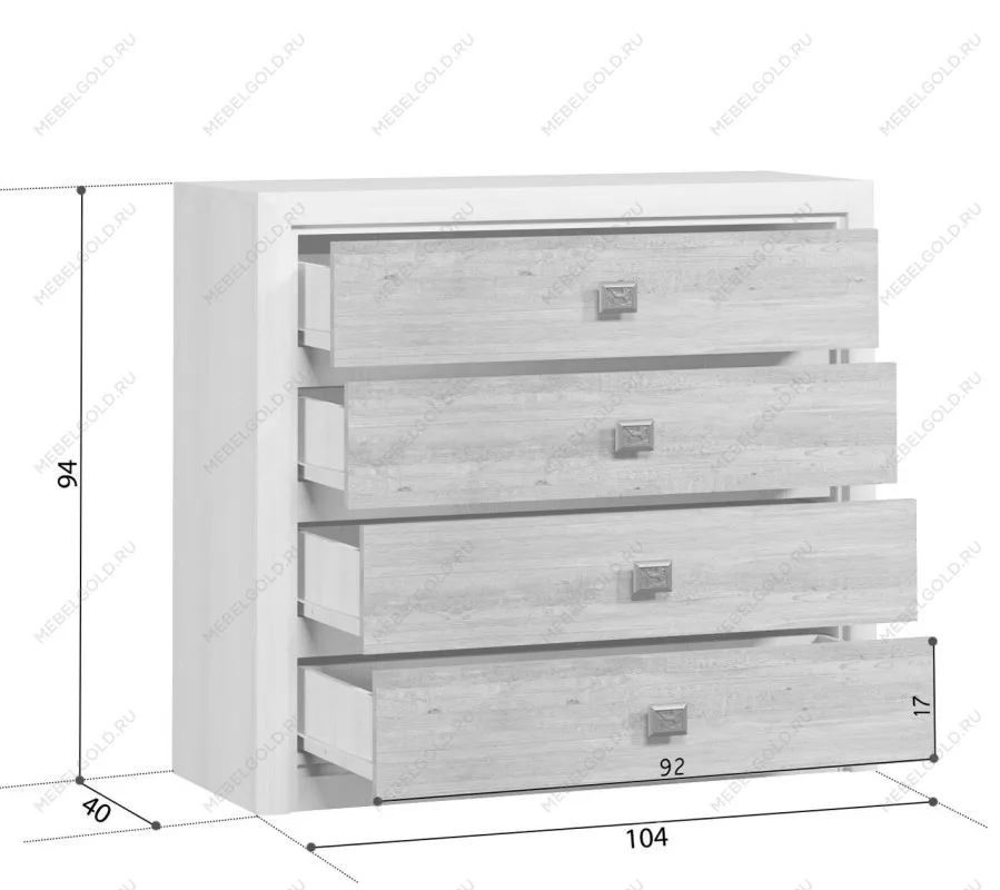 Комод Коен KOM4S ясень снежный | изображение 4