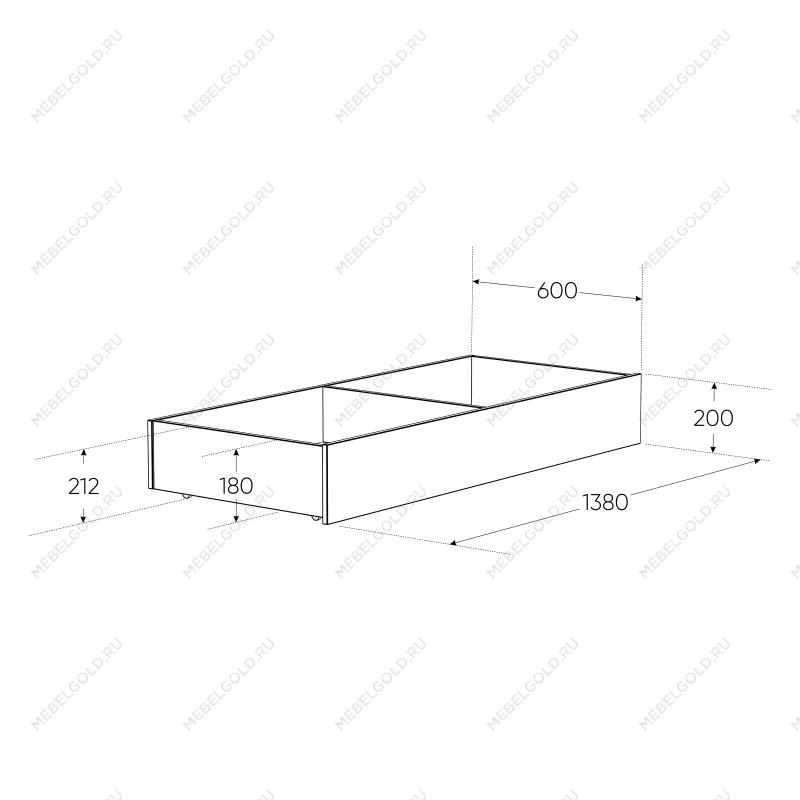 ОРИОН ящик под кровать выкатной ИКЕА / IKEA 140 сонома | изображение 1