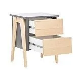 Тумбочка Сканди 2 ящ. (Натуральное дерево/серый ясень) | изображение 1