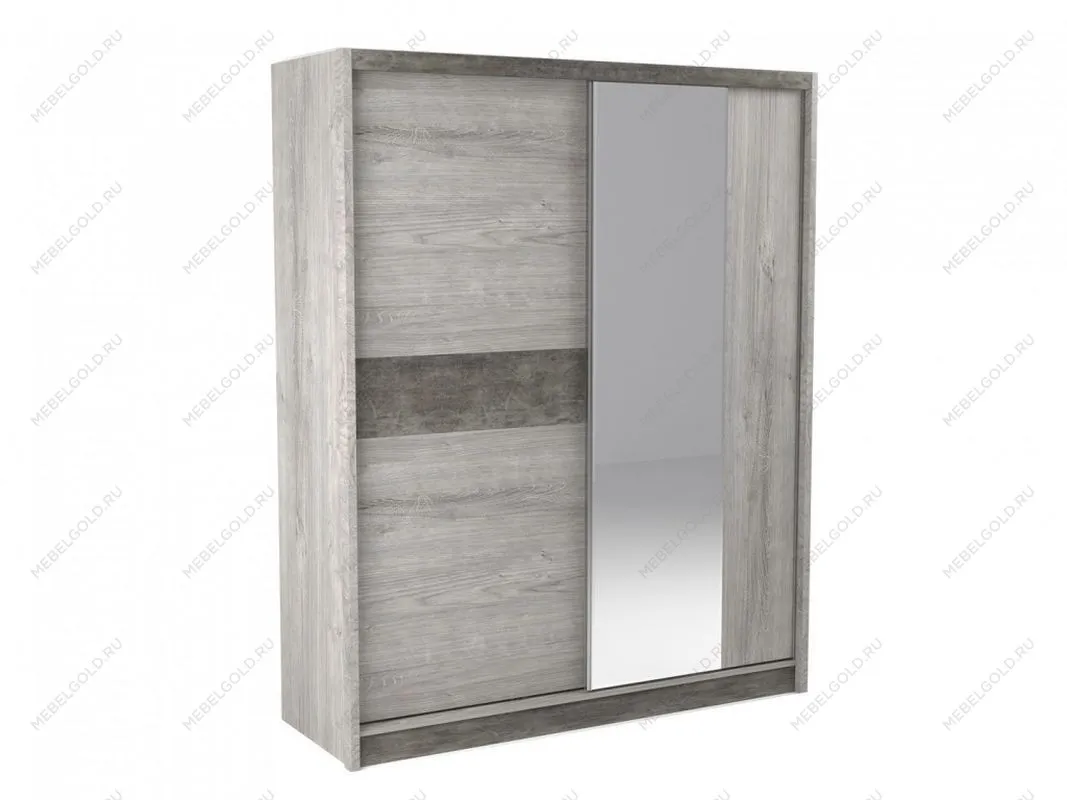 Шкаф-купе 2-х дверный 2300, Денвер (1778*631*2300) Риббек серый, 11727