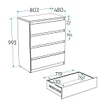 МАЛЬТА комод ИКЕА / IKEA 4 ящика 80х99 Дуб Венге | изображение 4