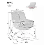 Кресло Signal HANA Brego (бежевый/черный) | изображение 3