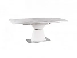 Стол обеденный SIGNAL SATURN II 160 (белый мрамор/белый мат)
