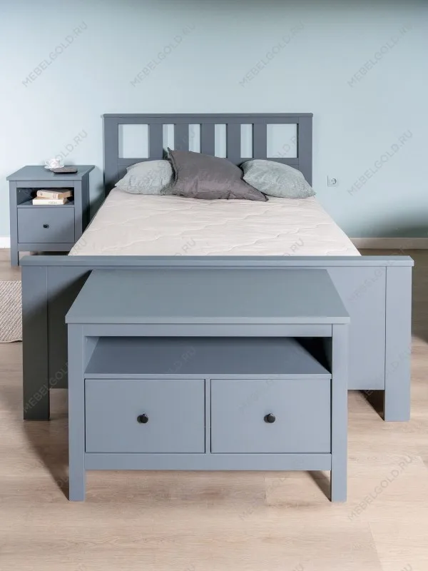 Центральный склад - Кровать двуспальная Сага, 140х200 см, темно-бирюзовая | изображение 1