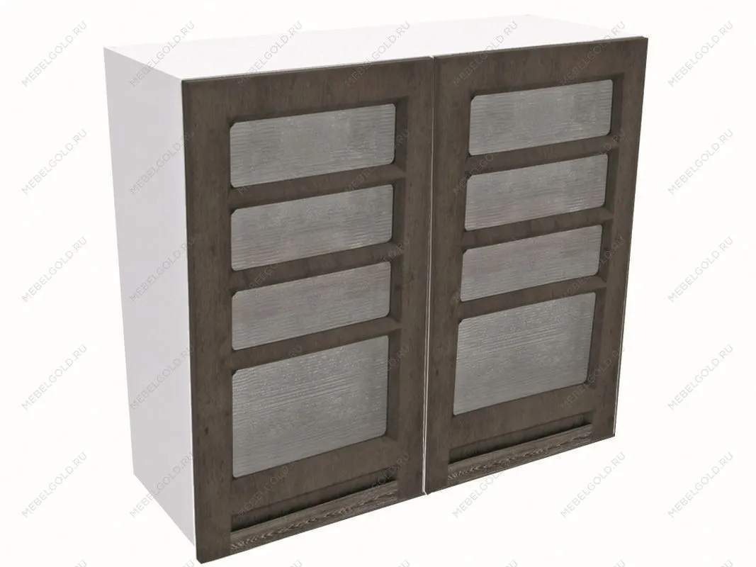 Шкаф со стеклом 2-х дверный ШСТ-80, Грей (800*320*720) Бетон темный, 21434