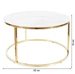 Стол журнальный Signal SABINE (эффект белого мрамора/золотой) | изображение 2