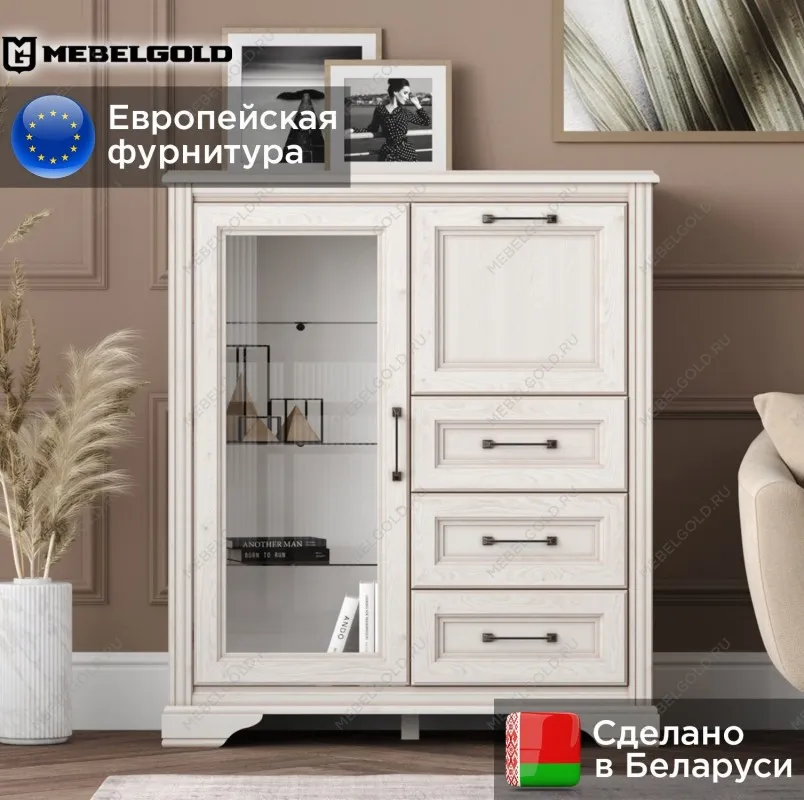 Тумба Стилиус KOM1W1B3S с подсветкой (Лиственница сибирская) | изображение 1