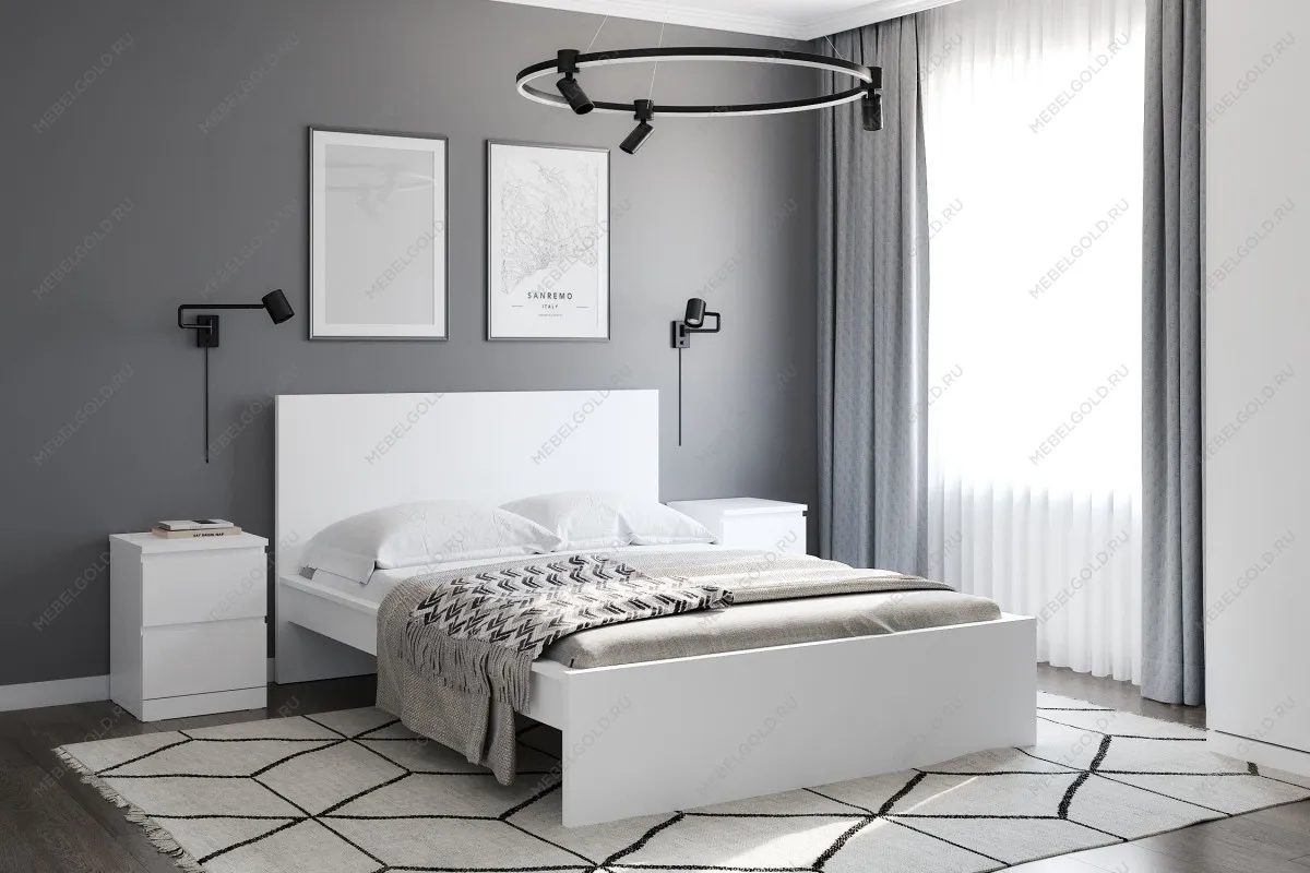 МАЛЬМ / VARMA Сэнг 140 кровать ИКЕА / IKEA, 156х208х100/38, белый | изображение 1