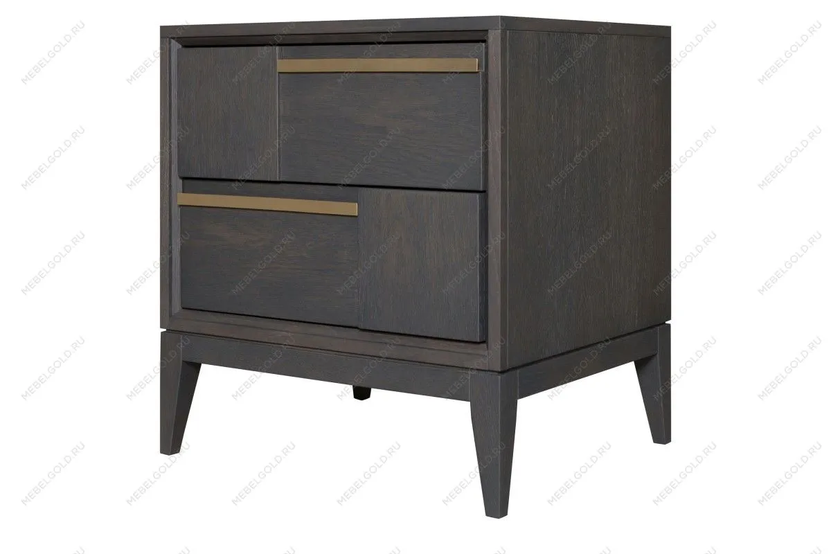Тумба прикроватная Сидней 2 ящика, дуб графит | изображение 1