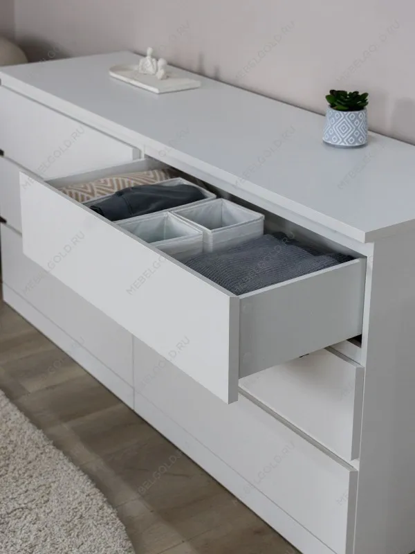 Комод Варма Прайм, 6 ящиков, горизонтальный, 160х77х48 см, эмаль, белый | изображение 5