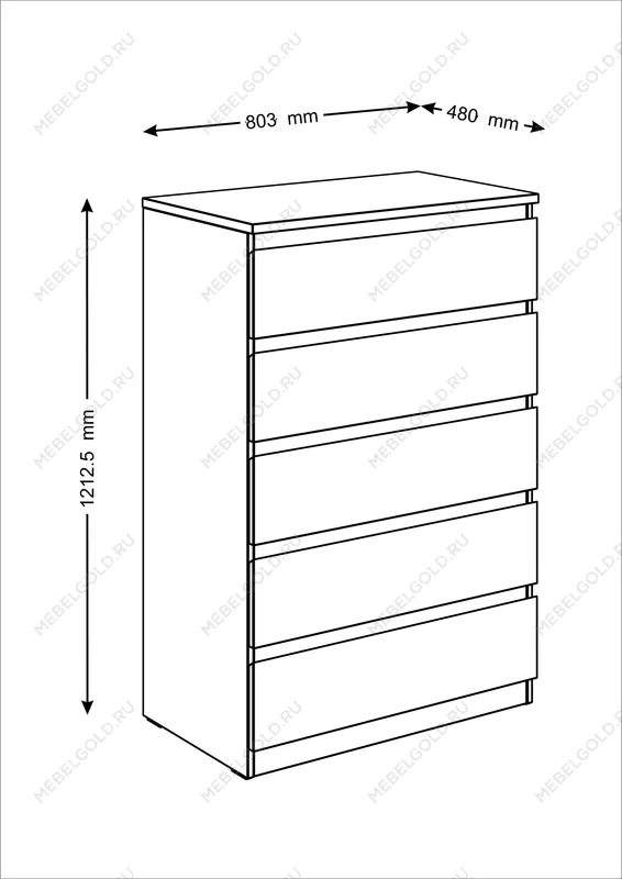 МАЛЬТА комод ИКЕА / IKEA 5 ящиков 80х121 белый | изображение 3