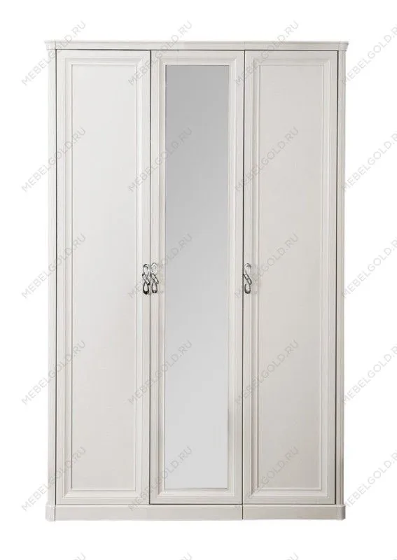 Шкаф Мишель 3-дверный (2+1) с зеркалом белый матовый | изображение 1