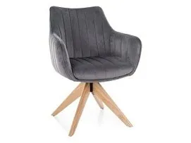 Стул кухонный Signal AZALIA D Velvet Bluvel 14 поворотный (серый/дуб)