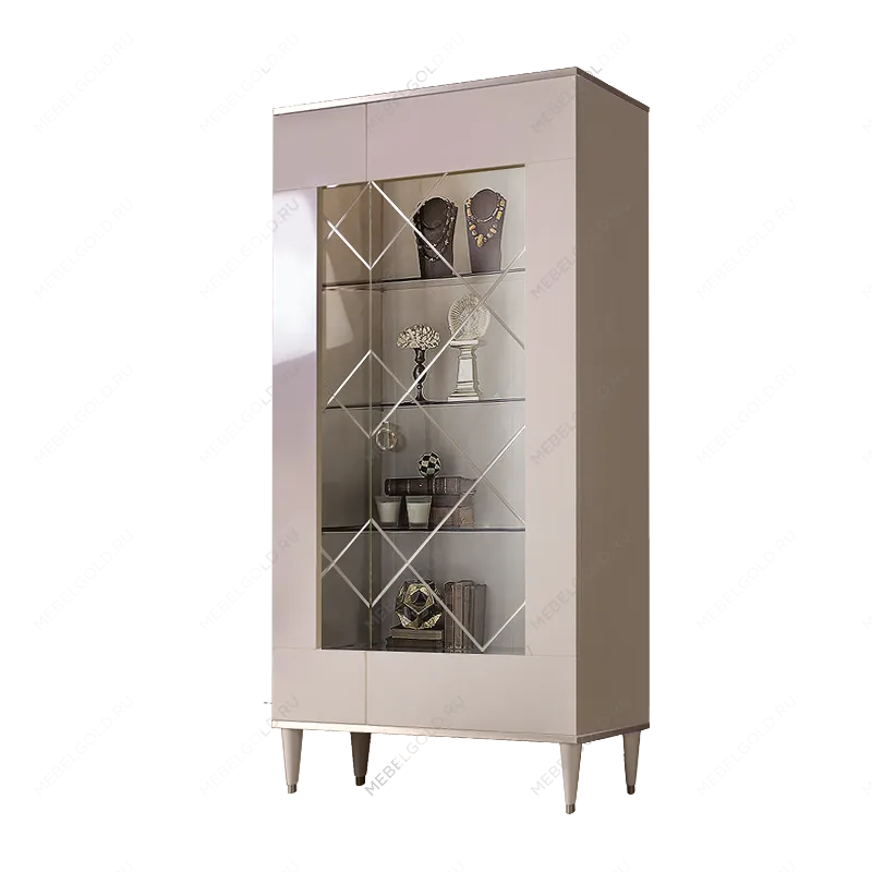 Витрина 2-ств. Римини (Слоновая кость/Серебро) (Правая) РМВ2-2С