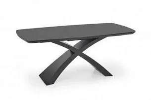 Стол обеденный Halmar SILVESTRO 180 раскладной (темно-серый/черный)