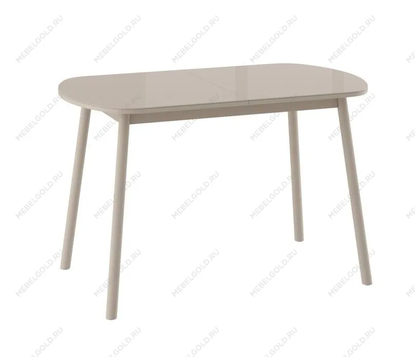 Стол Элайдж120 раздвижной, со стеклом (Капучино/Капучино) 120(152)х70