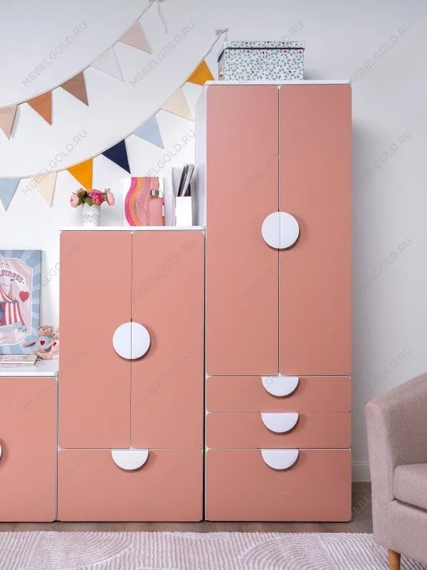 Шкаф распашной Пикси, с двумя дверьми, полкой и одним выдвижным ящиком 60х57х120, мечтательный пион | изображение 7