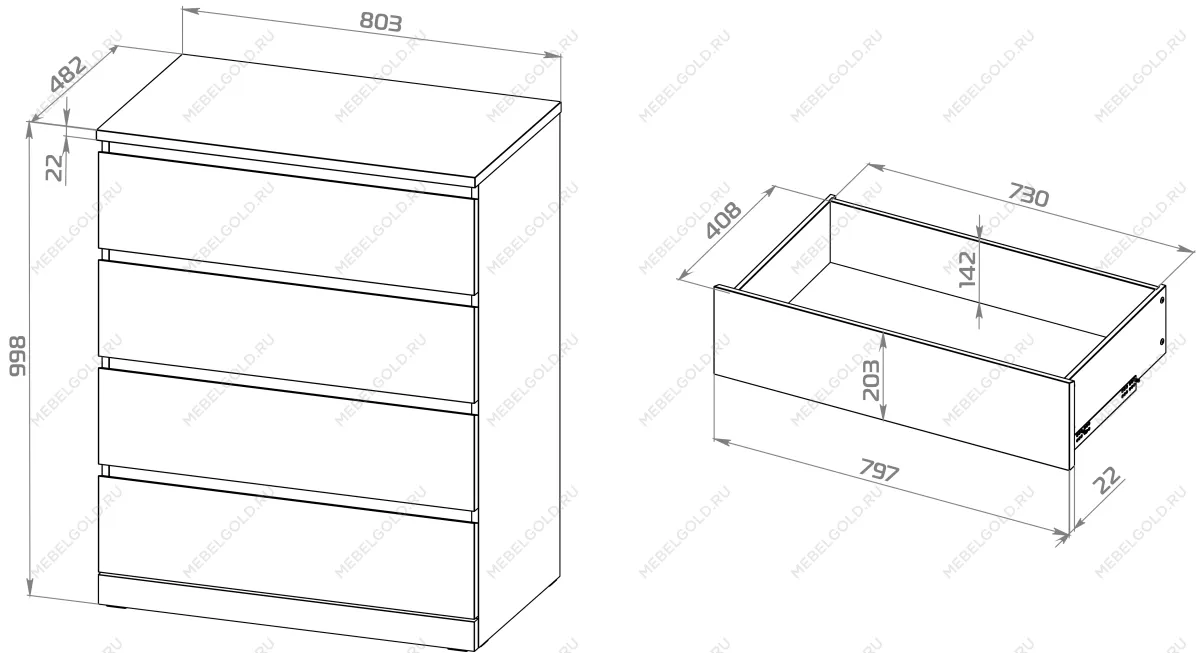 Варма Прайм 4 комод 80x100x48, белый | изображение 2