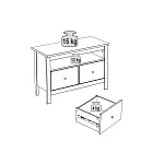 САГА тумба 2 ящика белая/ясень | изображение 4