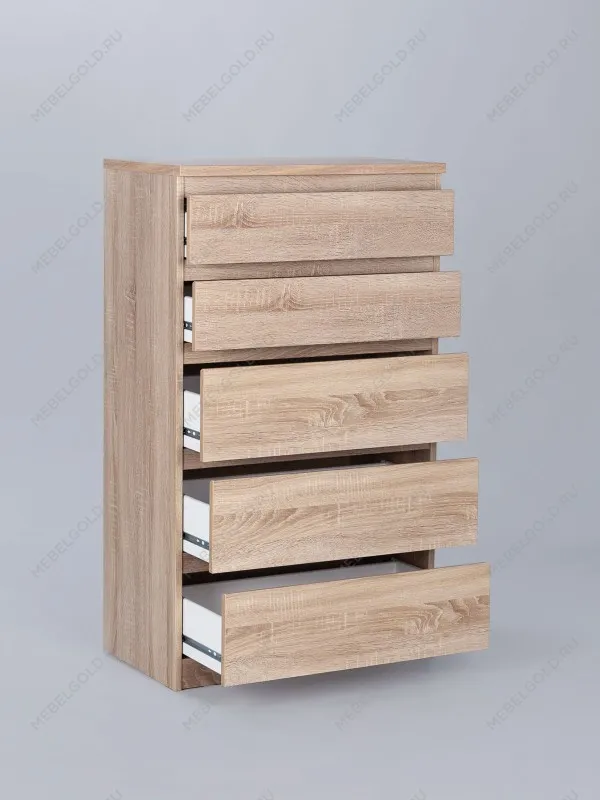 Комод Кастор, 5 ящиков, 65х40х112 см, дуб сонома | изображение 12