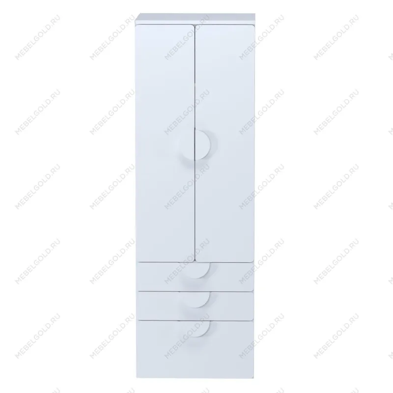 ПИКСИ шкаф распашной с 2 дверьми, 3 ящиками и полкой 60x57x183, робкий подснежник | изображение 1