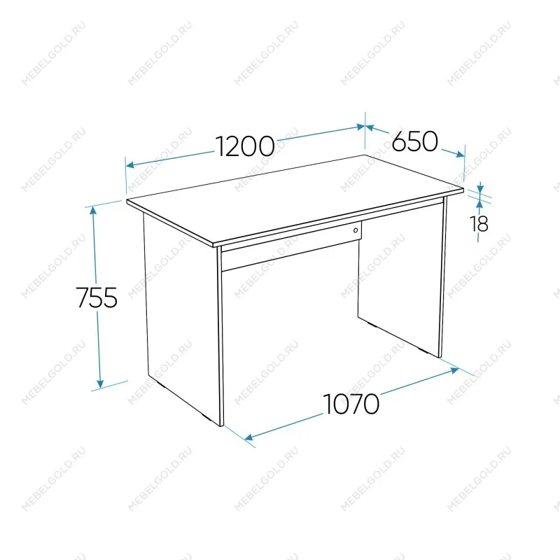 Стол письменный Кастор, 120х65х75 см, серый | изображение 6