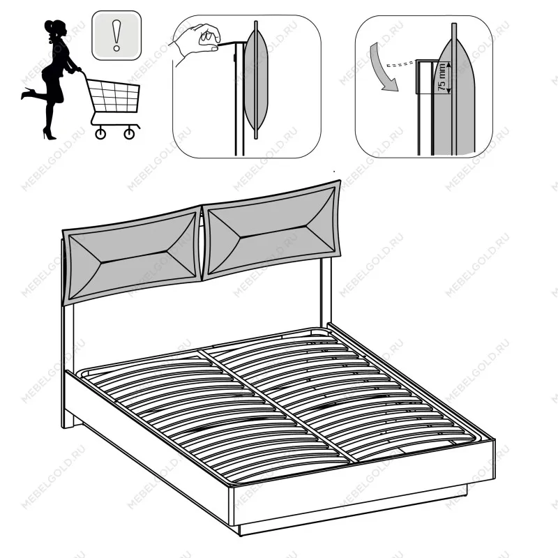 Накладка мягкая к кровати Джаз 160-2 | изображение 4