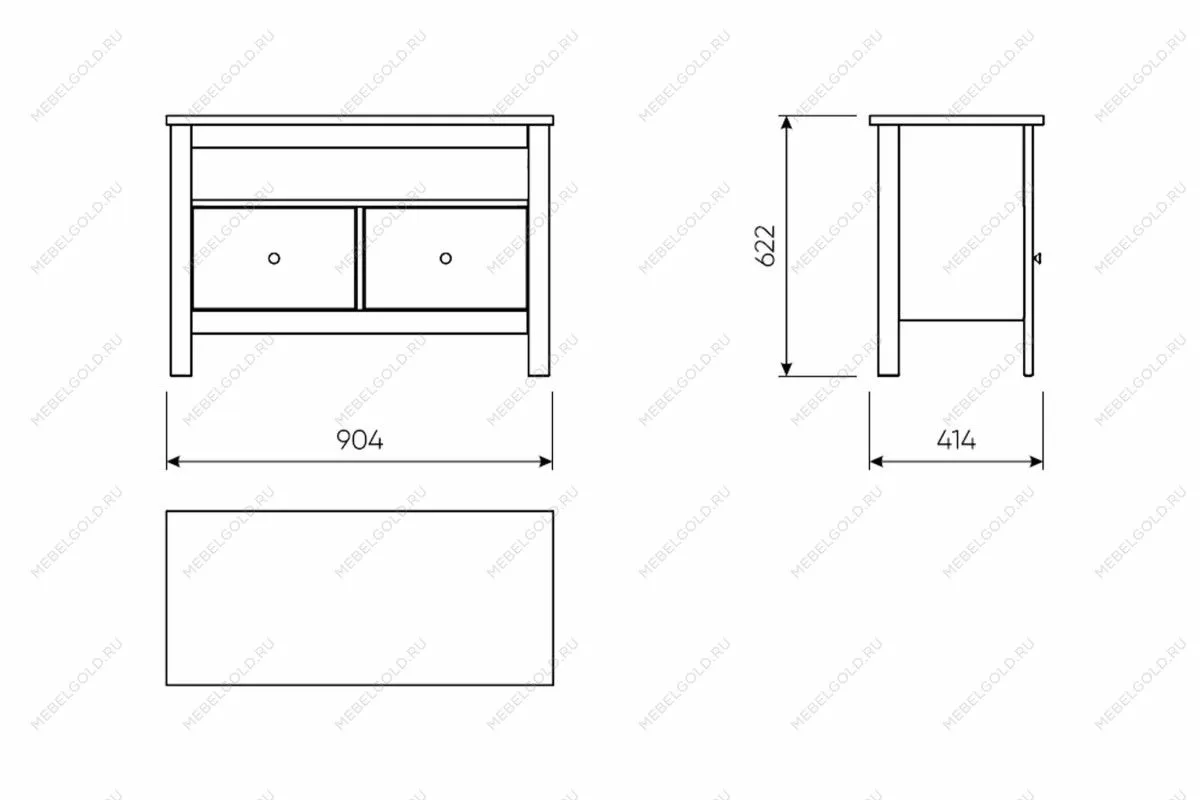 Тумба Сага, 2 ящика, 91х42х63 см, серая/ясень | изображение 7